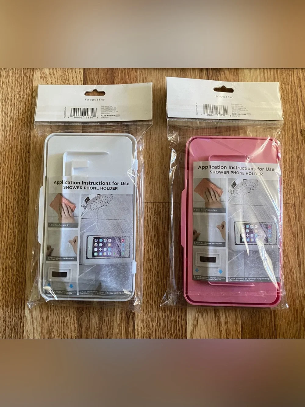 Comfort Bay In-Shower Phone Holder Duo - Pink and White NWT